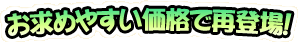 お求めやすい価格で再登場!